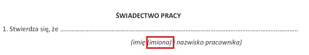 świadectwo pracy