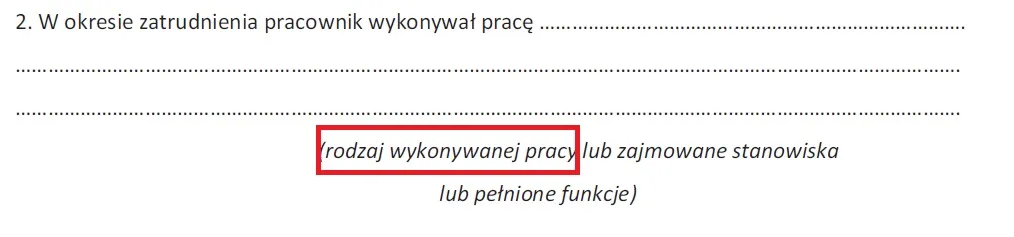 świadectwo pracy