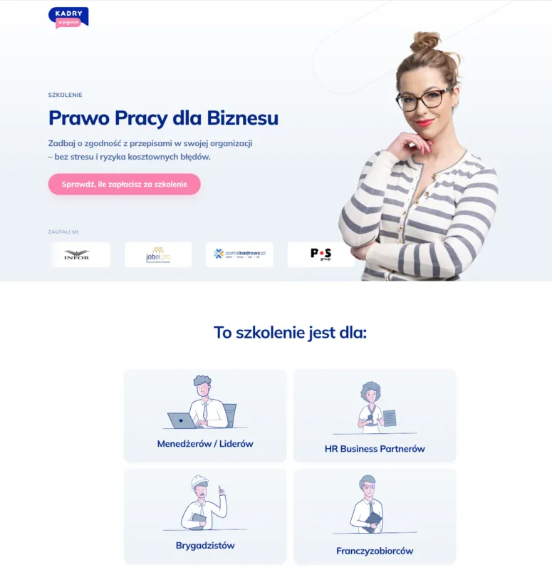 Kadry w pigułce - prawo pracy, kadry, finanse dla Twojej firmy. Donata Hermann: Zrzut ekranu 2025 01 24 o 072424